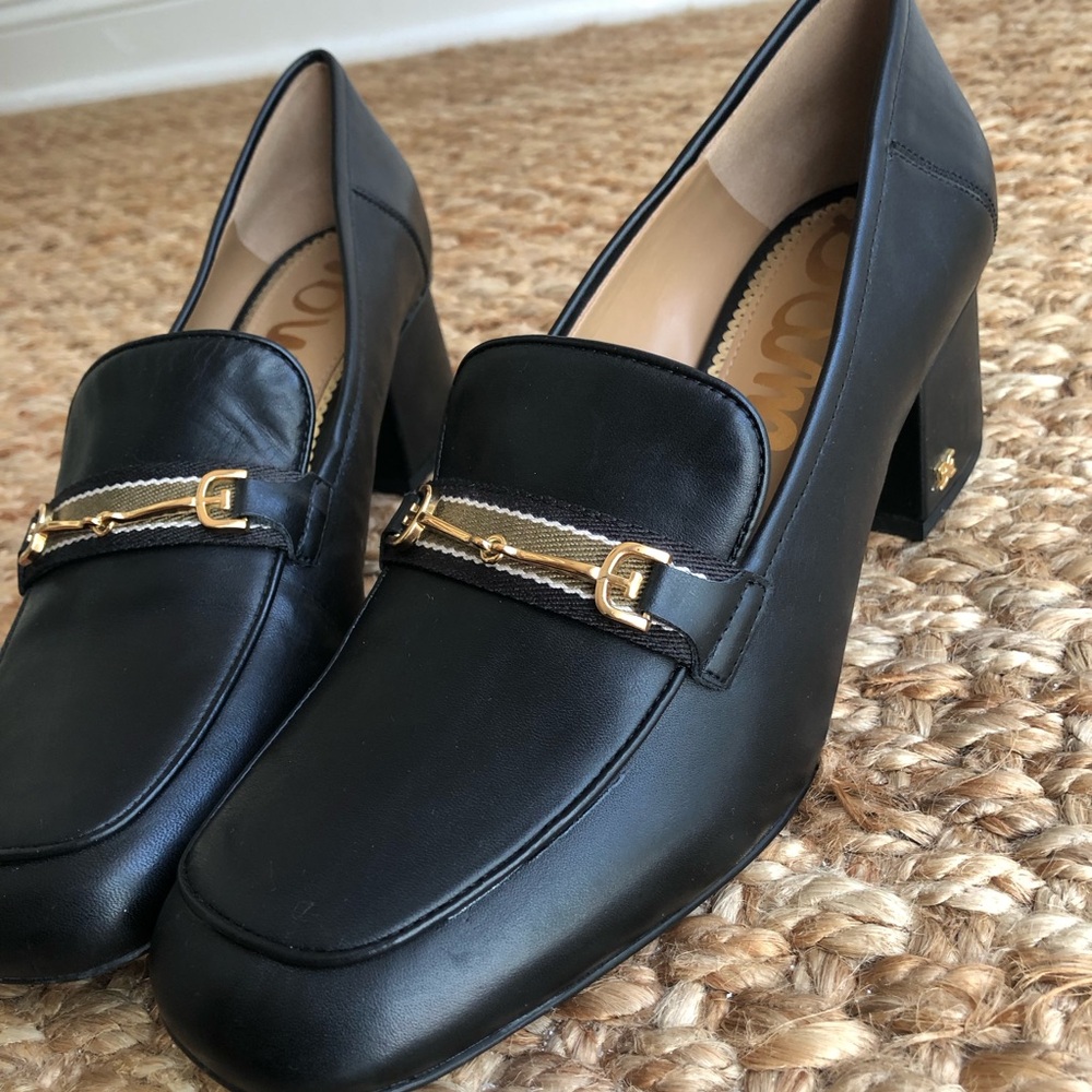 Elegant Black Loafers with Gold Accents